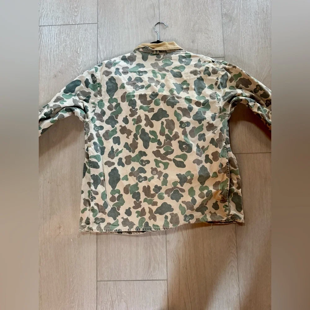 Vintage Women’s Camouflage Jacket with Tan Collar - Picture 2 of 7